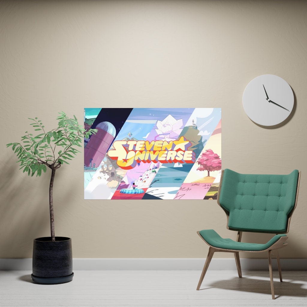 Steven Universe Locations Poster, The Crystal Gems, Steven Universe Artwork, Steven Universe GiftWall Print, Perfect for Bedroom & Desk