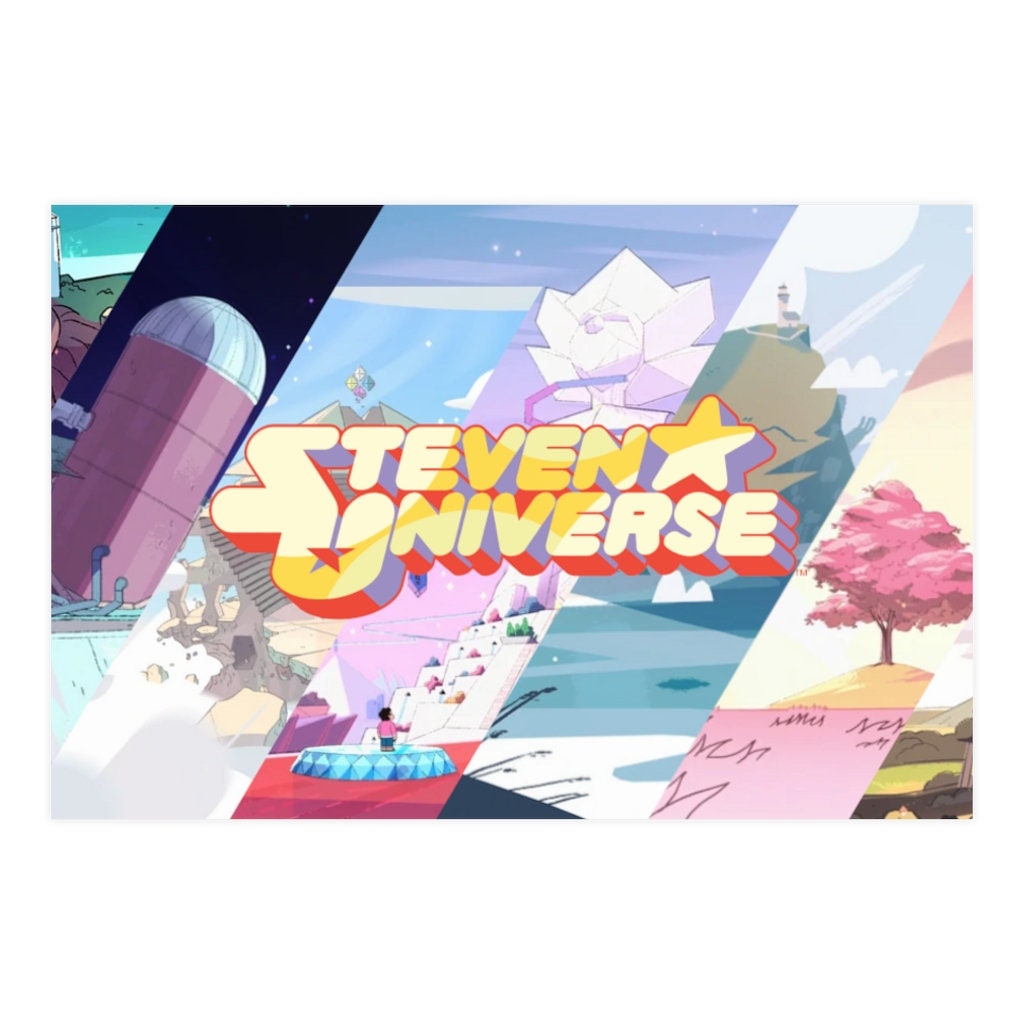 Steven Universe Locations Poster, The Crystal Gems, Steven Universe Artwork, Steven Universe GiftWall Print, Perfect for Bedroom & Desk