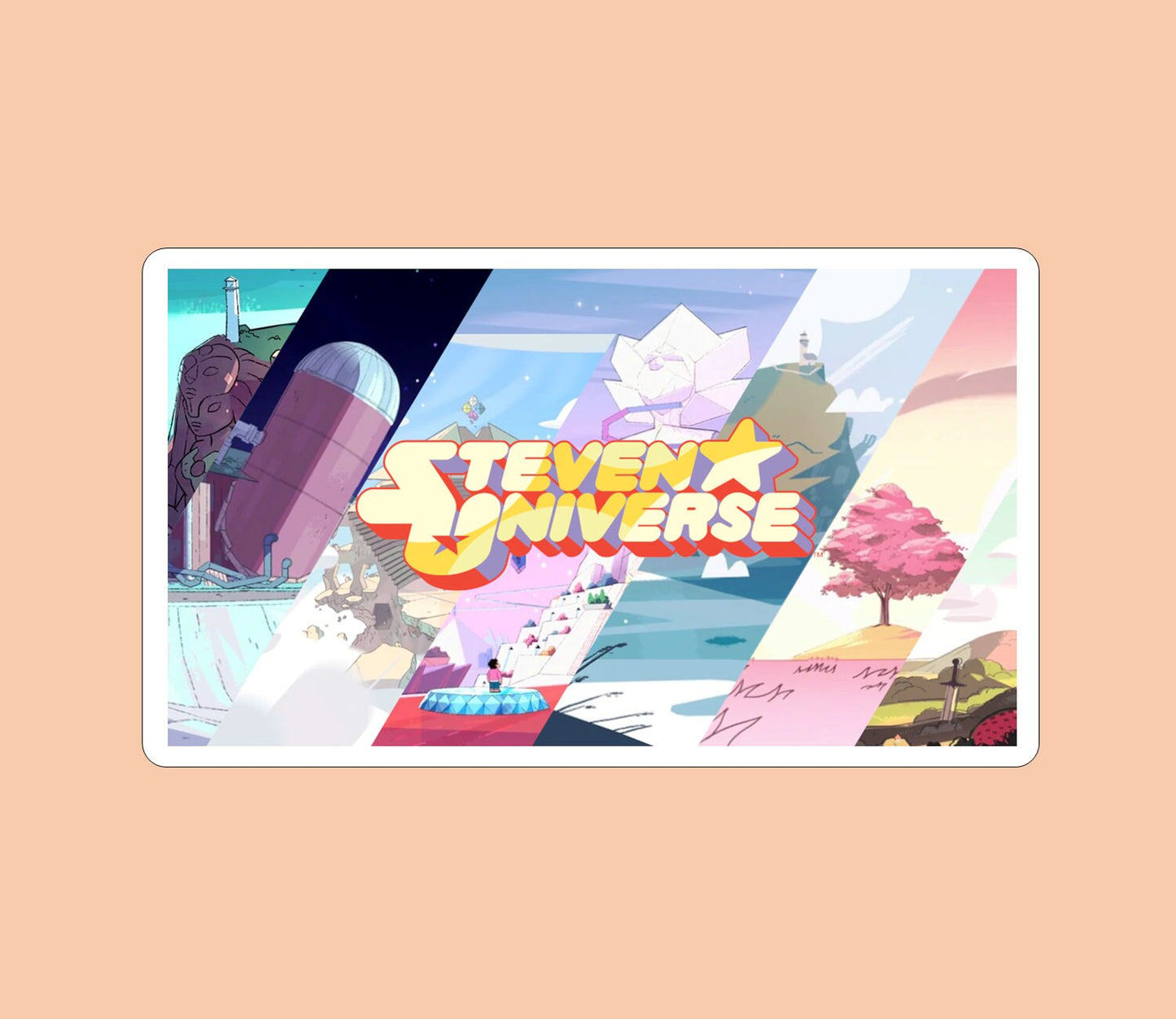 Steven Universe Locations Sticker, The Crystal Gems, Steven Universe Artwork, Steven Universe Vinyl Sticker, Perfect for Laptop & Hydroflask