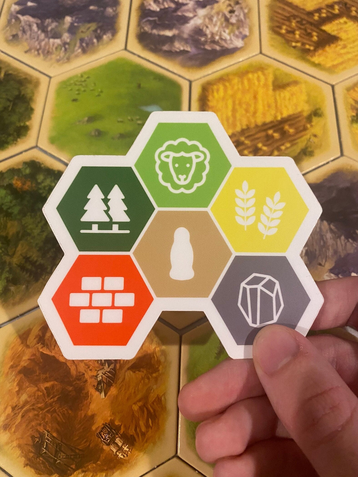 Catan Sticker Settlers of Catan Resources Simple and Clean Sticker! Vinyl Sticker, L ...