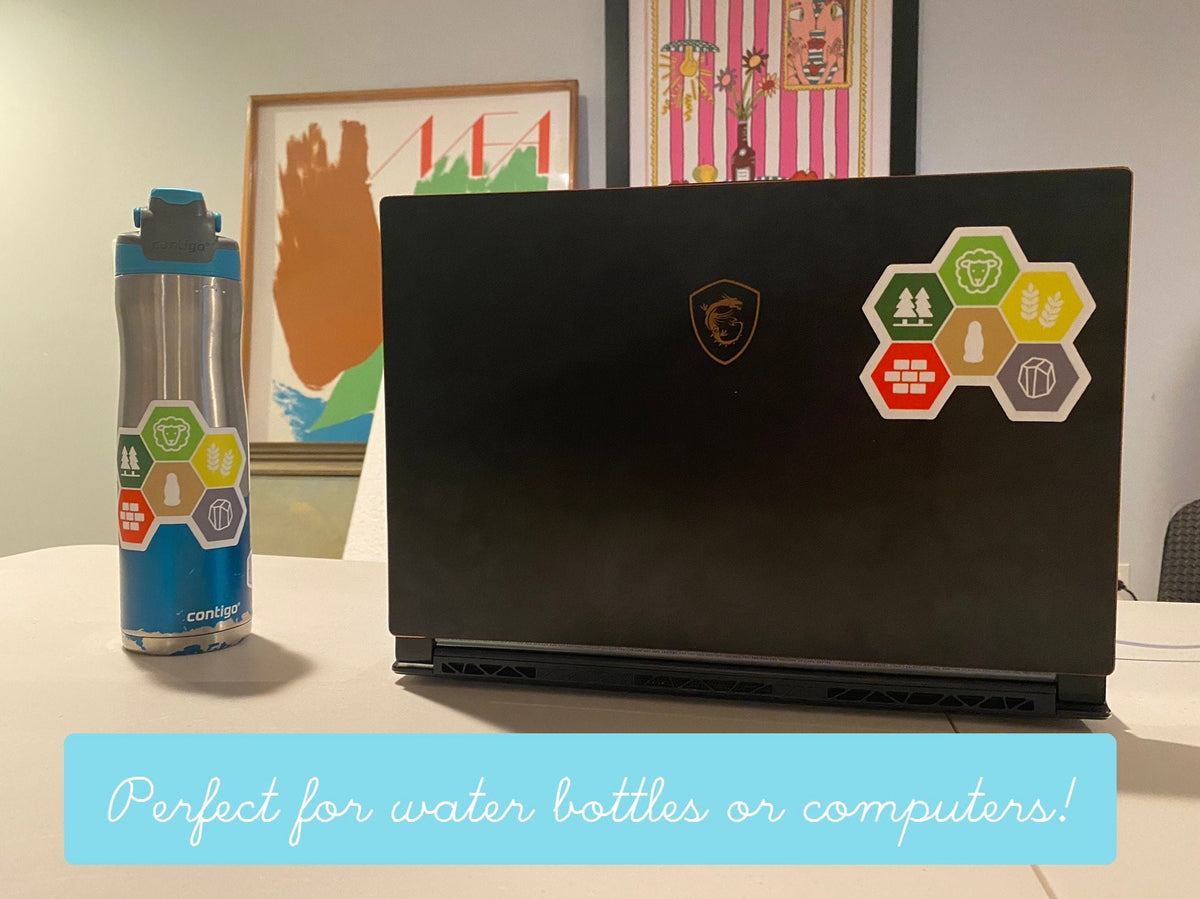 Catan Sticker Settlers of Catan Resources Simple and Clean Sticker! Vinyl Sticker, L ...