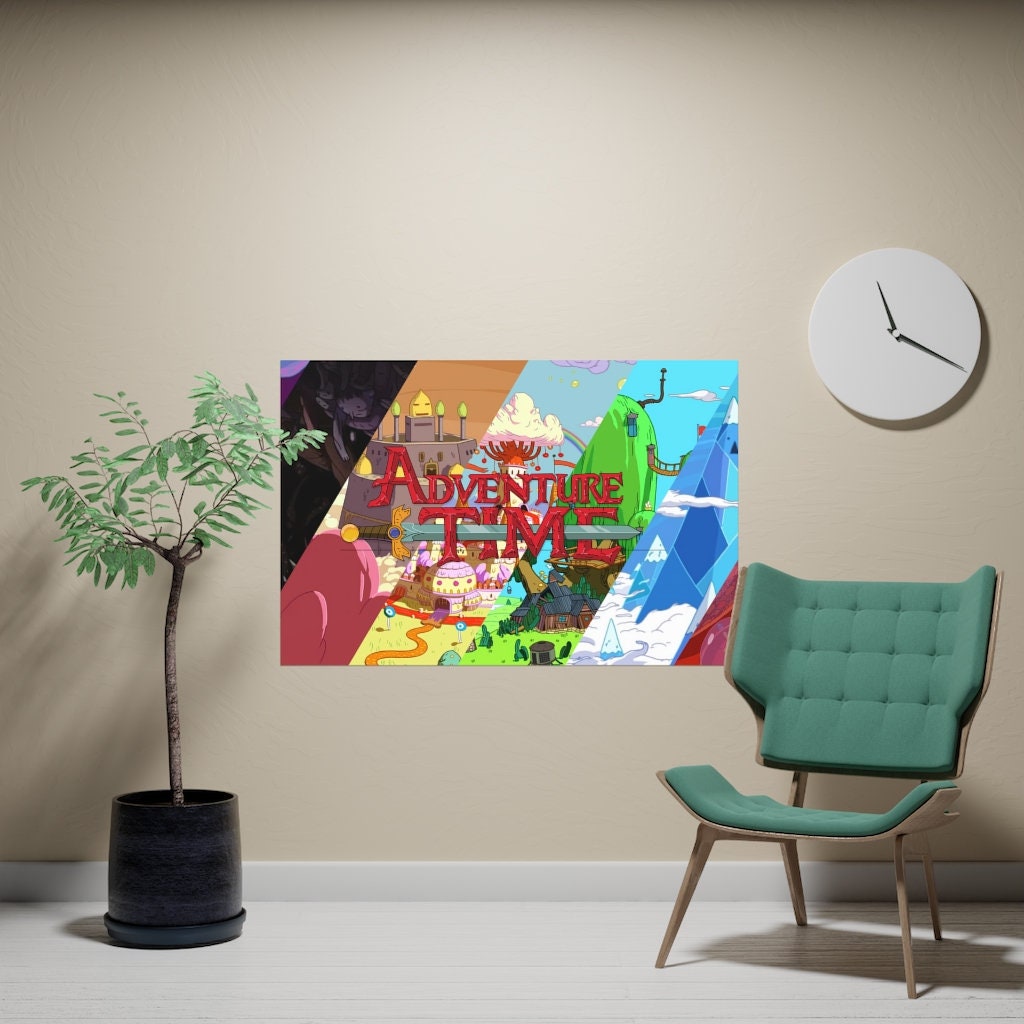 Adventure Time Locations Poster with Candy Kingdom & Treehouse | Minimalist Tv Series Poster | Custom Poster | Wall Art Print | Home Decor